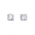 PT ダイヤモンド ピアス 1.04CT 1.00CT D VS1 ファンシーカット