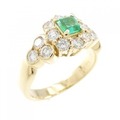 K18YG エメラルド リング 0.21CT