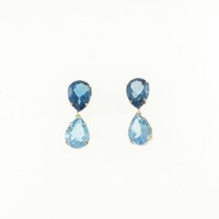 K18YG ブルートパーズ ピアス 4.80CT