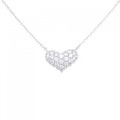 750WG パヴェ ハート ダイヤモンド ネックレス 0.78CT