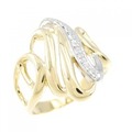 K18YG/PT ダイヤモンド リング 0.08CT