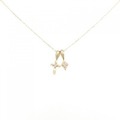 K10YG クロス ダイヤモンド ネックレス 0.012CT
