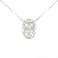 K18WG フラワー ダイヤモンド ネックレス 0.50CT