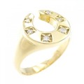 K18YG ホースシュー ダイヤモンド リング 0.13CT