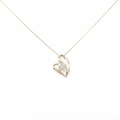 K18PG ハート ダイヤモンド ネックレス 0.30CT