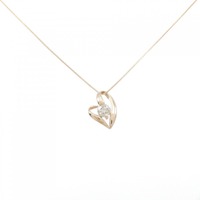 K18PG ハート ダイヤモンド ネックレス 0.30CT