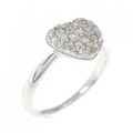 K18WG ハート パヴェ ダイヤモンド リング 0.25CT