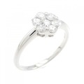 K18WG フラワー ダイヤモンド リング 0.50CT