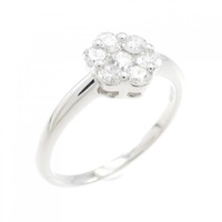 K18WG フラワー ダイヤモンド リング 0.50CT