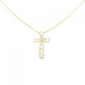 K18YG クロス ダイヤモンド ネックレス 0.37CT