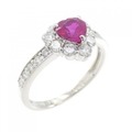 PT ハート ルビー リング 0.54CT