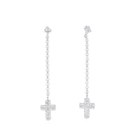 ポンテヴェキオ クロス ダイヤモンド ピアス 0.30CT