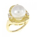 K18YG 白蝶パール リング 9.9mm