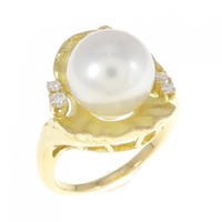 K18YG 白蝶パール リング 9.9mm