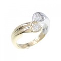 K18YG/PT ハート ダイヤモンド リング 0.325CT