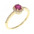 【新品】K18YG ルビー リング 0.45CT