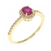 【新品】K18YG ルビー リング 0.45CT
