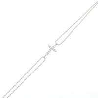 PT クロス ダイヤモンド ブレスレット 0.17CT