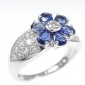 PT フラワー サファイヤ リング 1.21CT