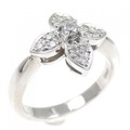 K18WG フラワー ダイヤモンド リング 0.17CT