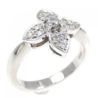 K18WG フラワー ダイヤモンド リング 0.17CT