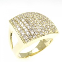 K18YG パヴェ ダイヤモンド リング 1.55CT