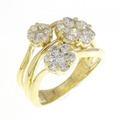 K18YG フラワー ダイヤモンド リング 1.00CT