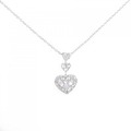 K18WG パヴェ ハート ダイヤモンド ネックレス 0.77CT