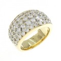 750YG パヴェ ダイヤモンド リング 6.12CT