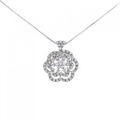 K18WG フラワー ダイヤモンド ネックレス 2.05CT