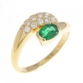 K18YG エメラルド リング 0.41CT