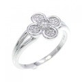 K10WG フラワー ダイヤモンド リング 0.06CT