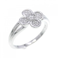 K10WG フラワー ダイヤモンド リング 0.06CT