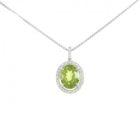 K18WG/K14WG ペリドット ネックレス 3.11CT
