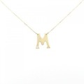 K18YG イニシャルM ダイヤモンド ネックレス 0.02CT