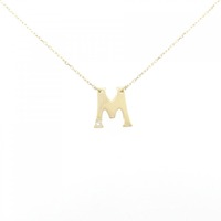 K18YG イニシャルM ダイヤモンド ネックレス 0.02CT