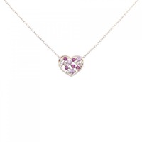 K18PG/K18WG ハート カラーストーン ネックレス