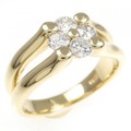 K18YG フラワー ダイヤモンド リング 0.50CT