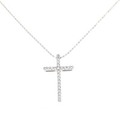 K18WG クロス ダイヤモンド ネックレス 0.15CT