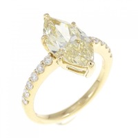 【リメイク】K18YG ダイヤモンド リング 2.179CT LY VVS2 マーキスカット