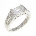【リメイク】PT ダイヤモンド リング 1.022CT F VS2 エメラルドカット
