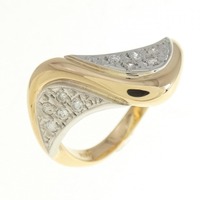 K18YG/PT ダイヤモンド リング 0.13CT