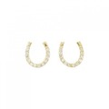 K18YG ホースシュー ダイヤモンド ピアス 0.10CT