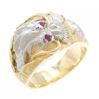 K18YG/PT ルビー リング