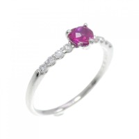PT ハート ルビー リング 0.29CT