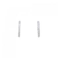 K18WG フープ ダイヤモンド ピアス 0.50CT