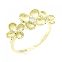 K18YG フラワー ダイヤモンド リング 0.10CT