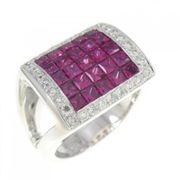 K18WG ルビー リング 2.00CT