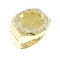 【新品】K18YG枠 ホース ダイヤモンド リング 0.25CT