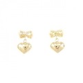 750YG/K18YG ハート×リボン ピアス